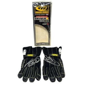 Ringers Gloves DriverX SFI-1 Driving Gloves Mens L CarbonX Black Leather Palm
